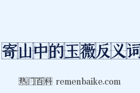 寄山中的玉薇反义词是什么意思的图片